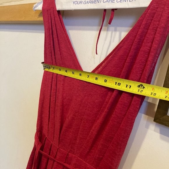 Agnès B Red Sleeveless Tie Back 100% Linen Dress sz S - Picture 9 of 12